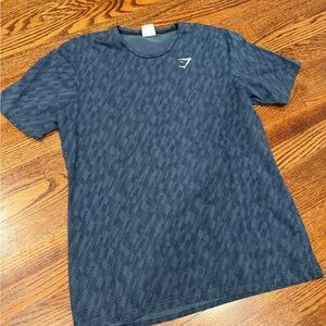 Gymshark Navy Patterned Short Sleeve Tee